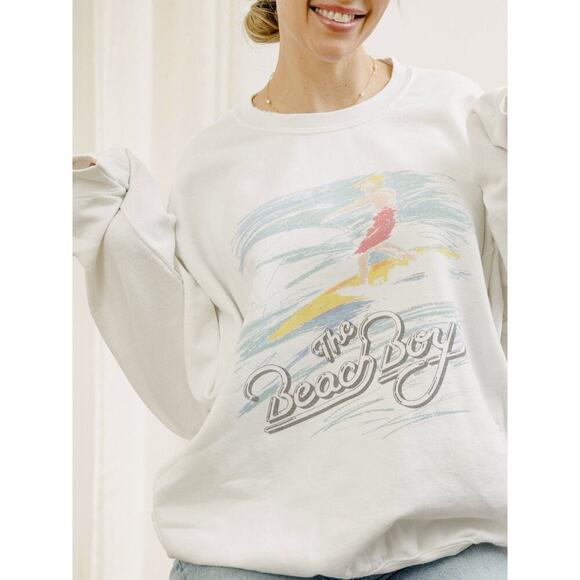 Livylu Tops - The Beach Boys 80s Surf White Thrifted By Livylu+Livgoods Sweatshirt